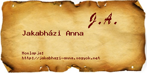 Jakabházi Anna névjegykártya