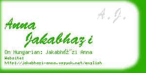 anna jakabhazi business card